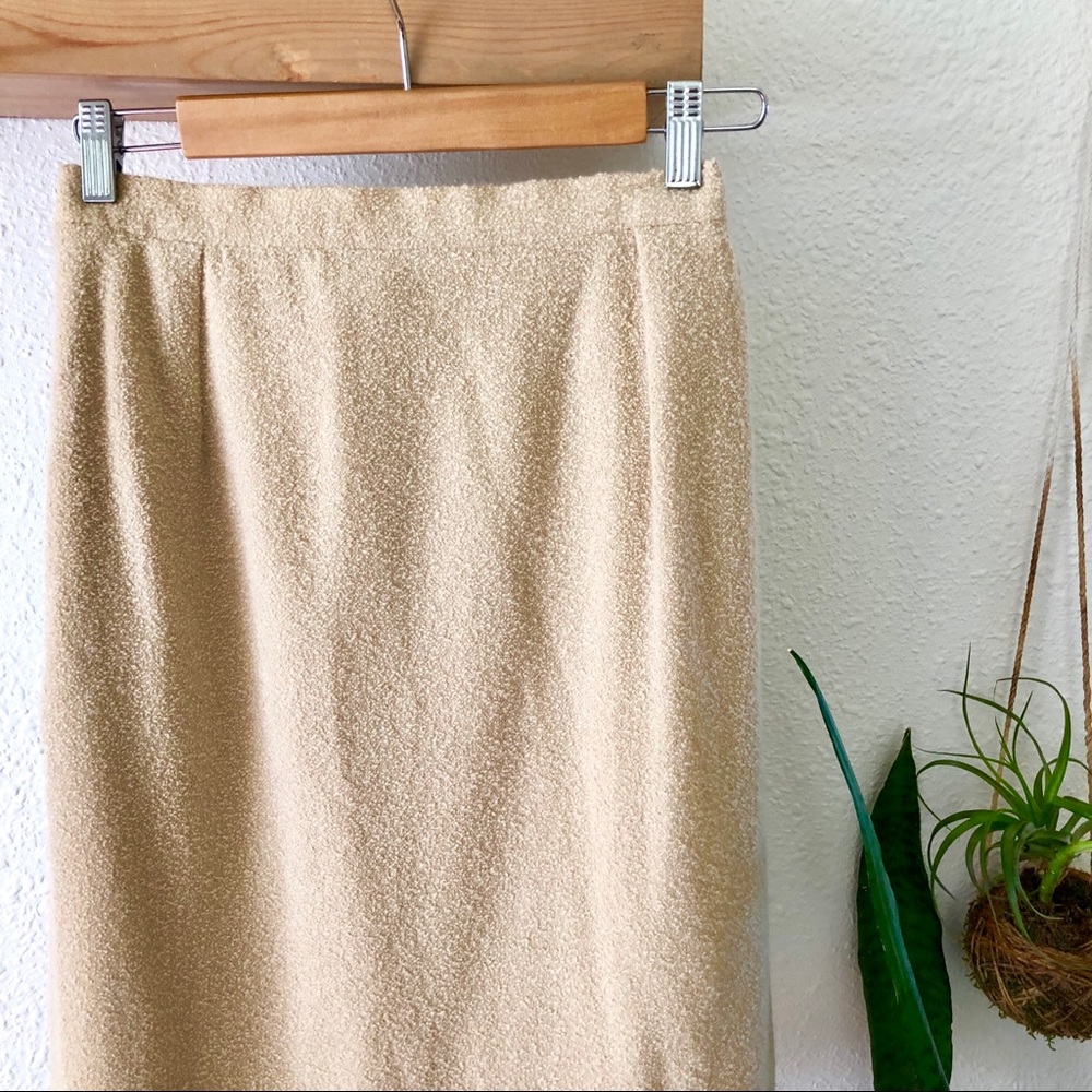 Escada honey butter color wool blend pencil skirt